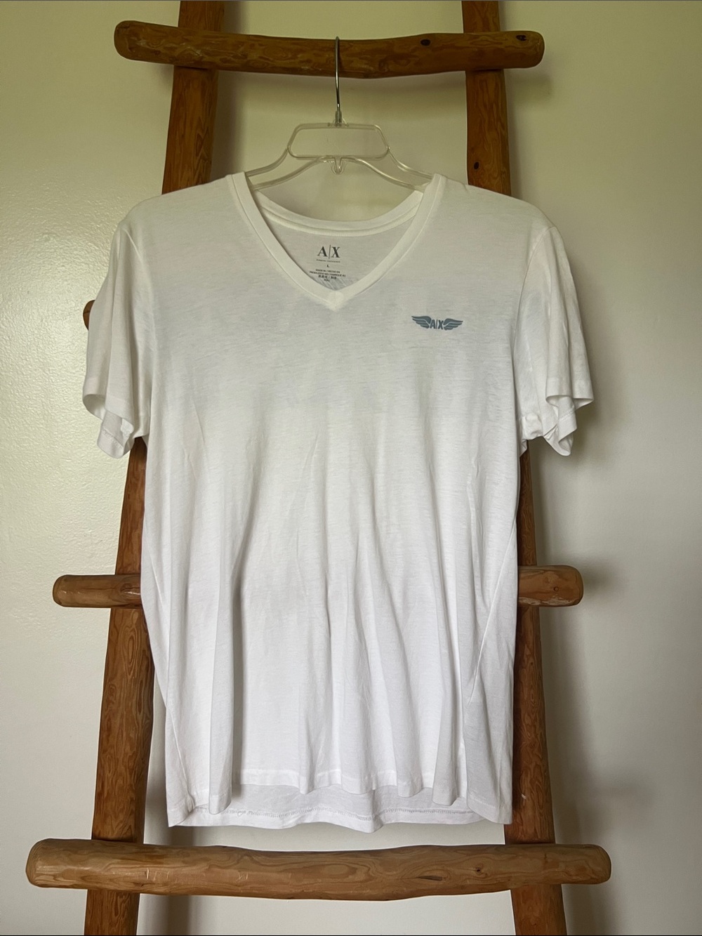 A/X Armani Exchange White V-Neck Tee